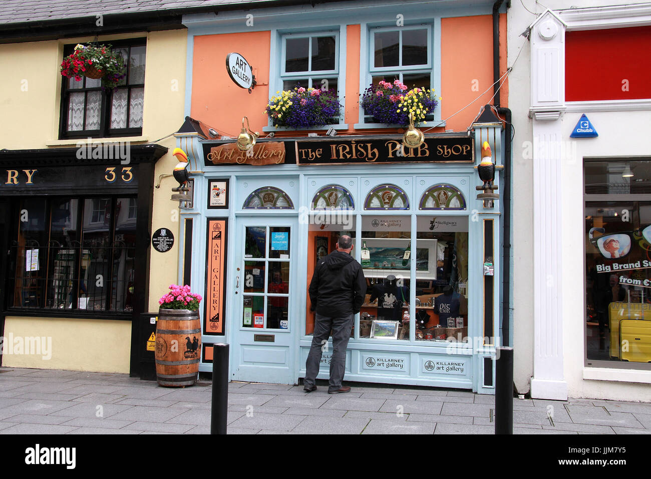 Window shopping in Killarney Stock Photo
