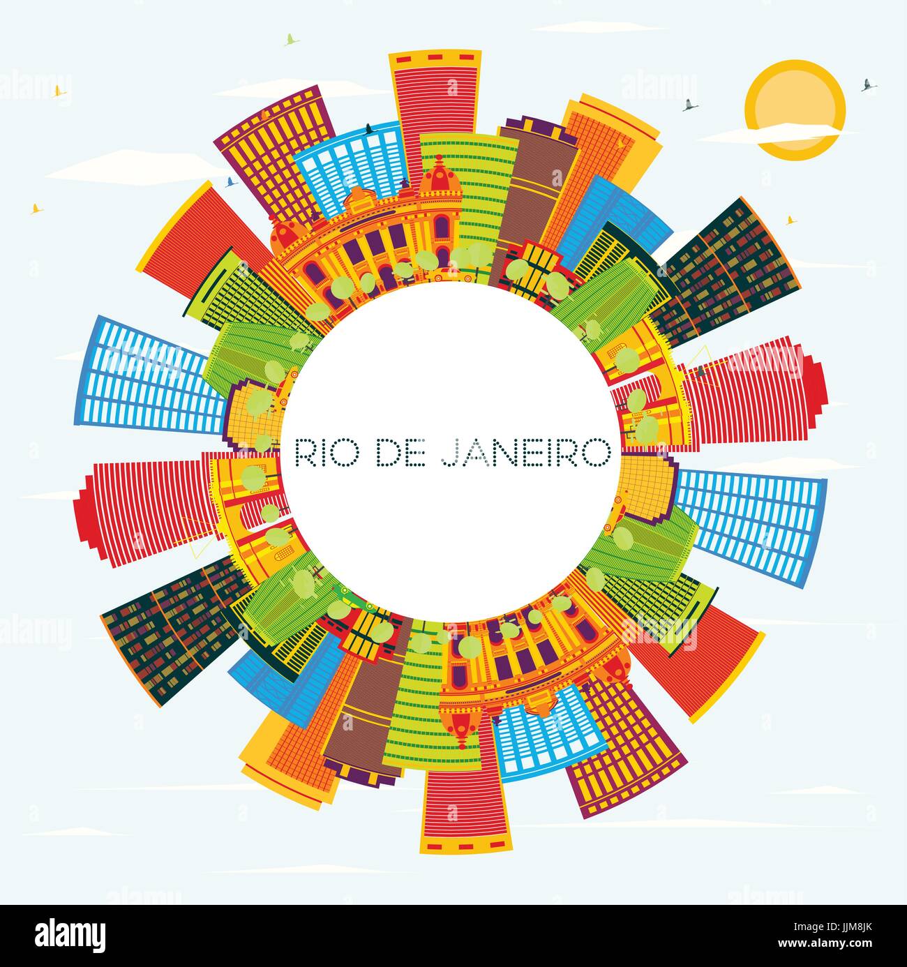 Rio De Janeiro Skyline with Color Buildings, Blue Sky and Copy Space ...