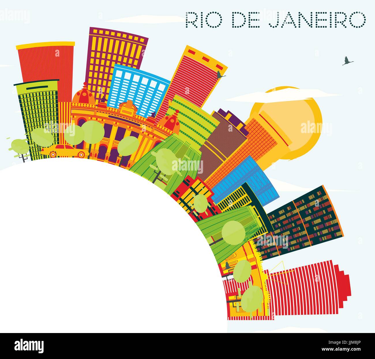 Rio De Janeiro Skyline with Color Buildings, Blue Sky and Copy Space ...