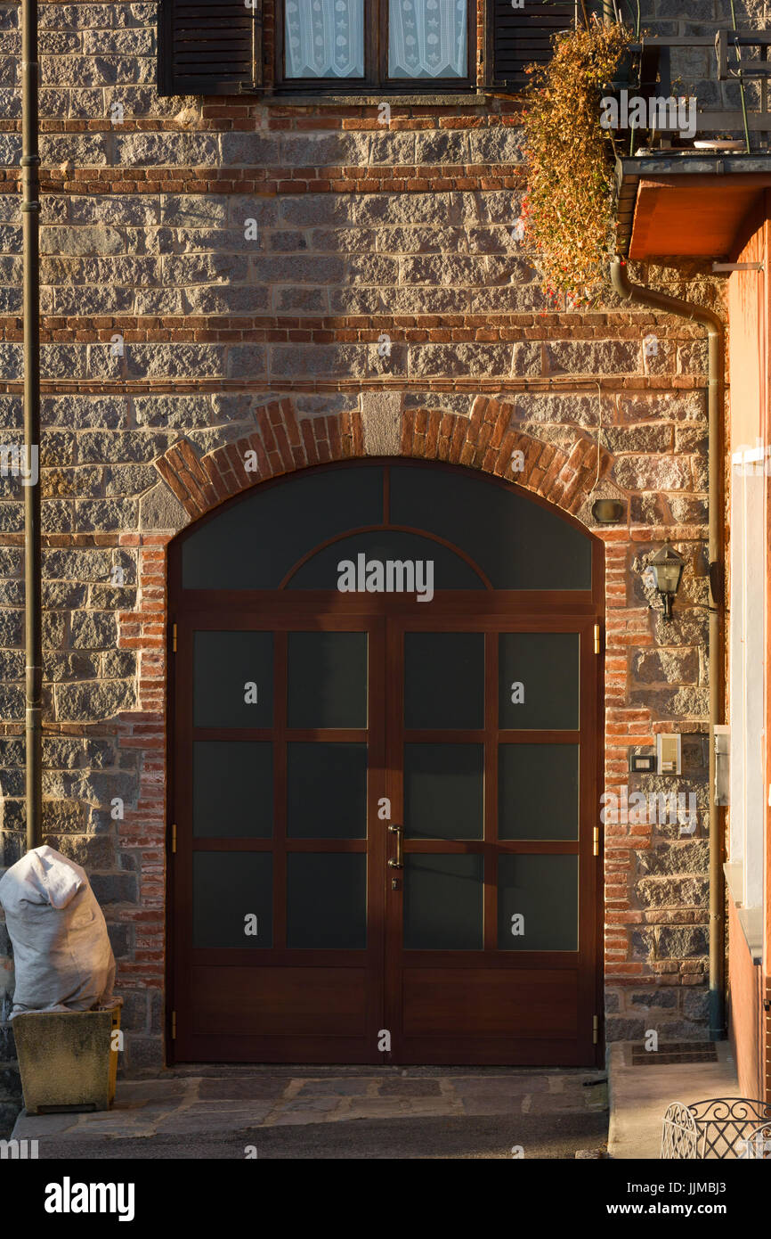 Biella, Italy January 21, 2016 Italian entrance, single wooden
