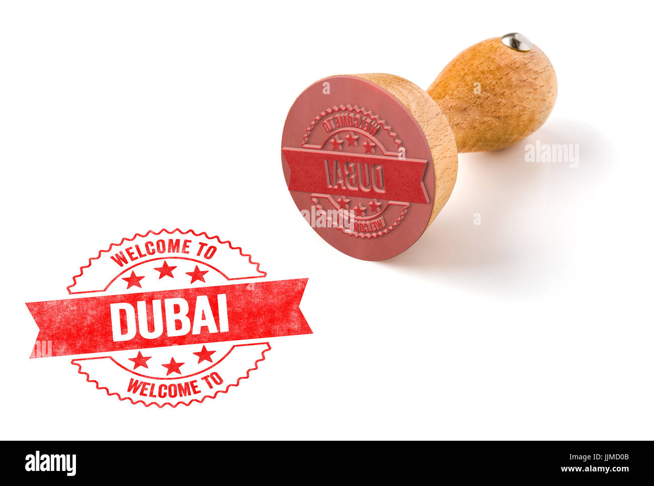 A rubber stamp on a white background to Dubai Stock Photo Alamy
