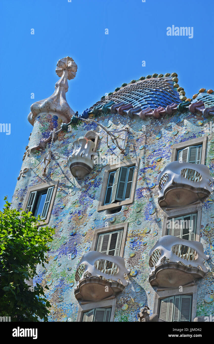 Casa Batillo, Antonio Gaudi House, Barcelona, Spain Stock Photo