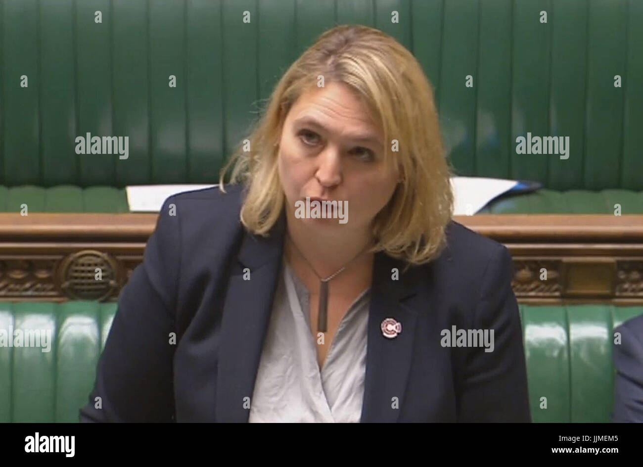 Culture Secretary Karen Bradley speaks in the House of Commons, London, where she said she is &quot;still minded&quot; to refer Sky's &pound;11.7 billion bid for 21st Century Fox for further scrutiny. Stock Photo