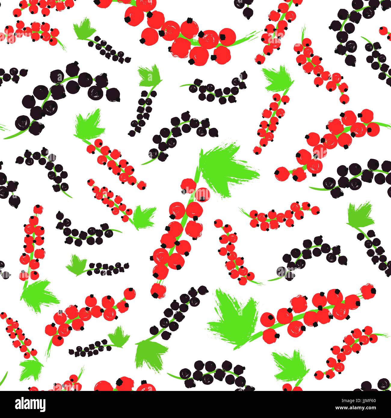 Red Black Currents Background Painted Pattern Stock Vector