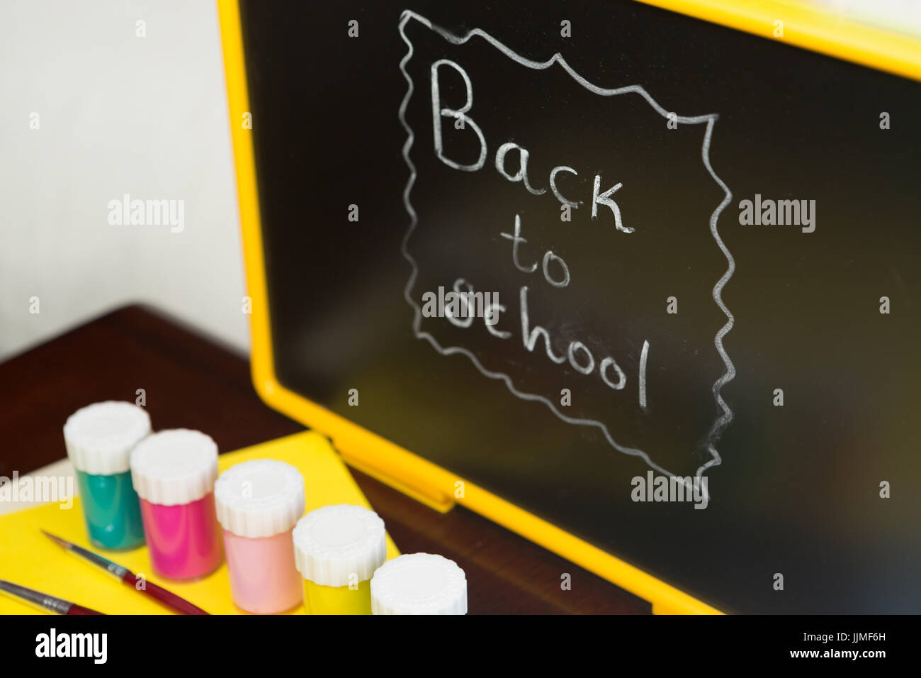 Back to School Writing on the Chalkboard Stock Photo