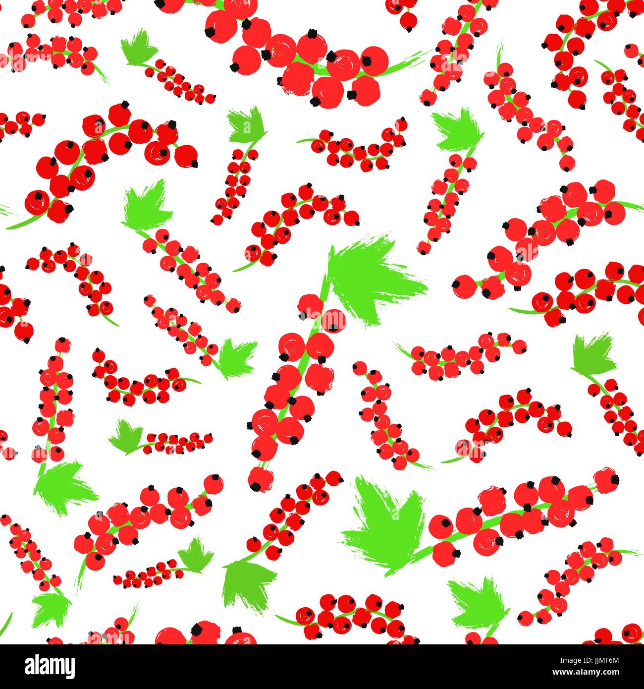 Red Currents Background Painted Pattern Stock Vector