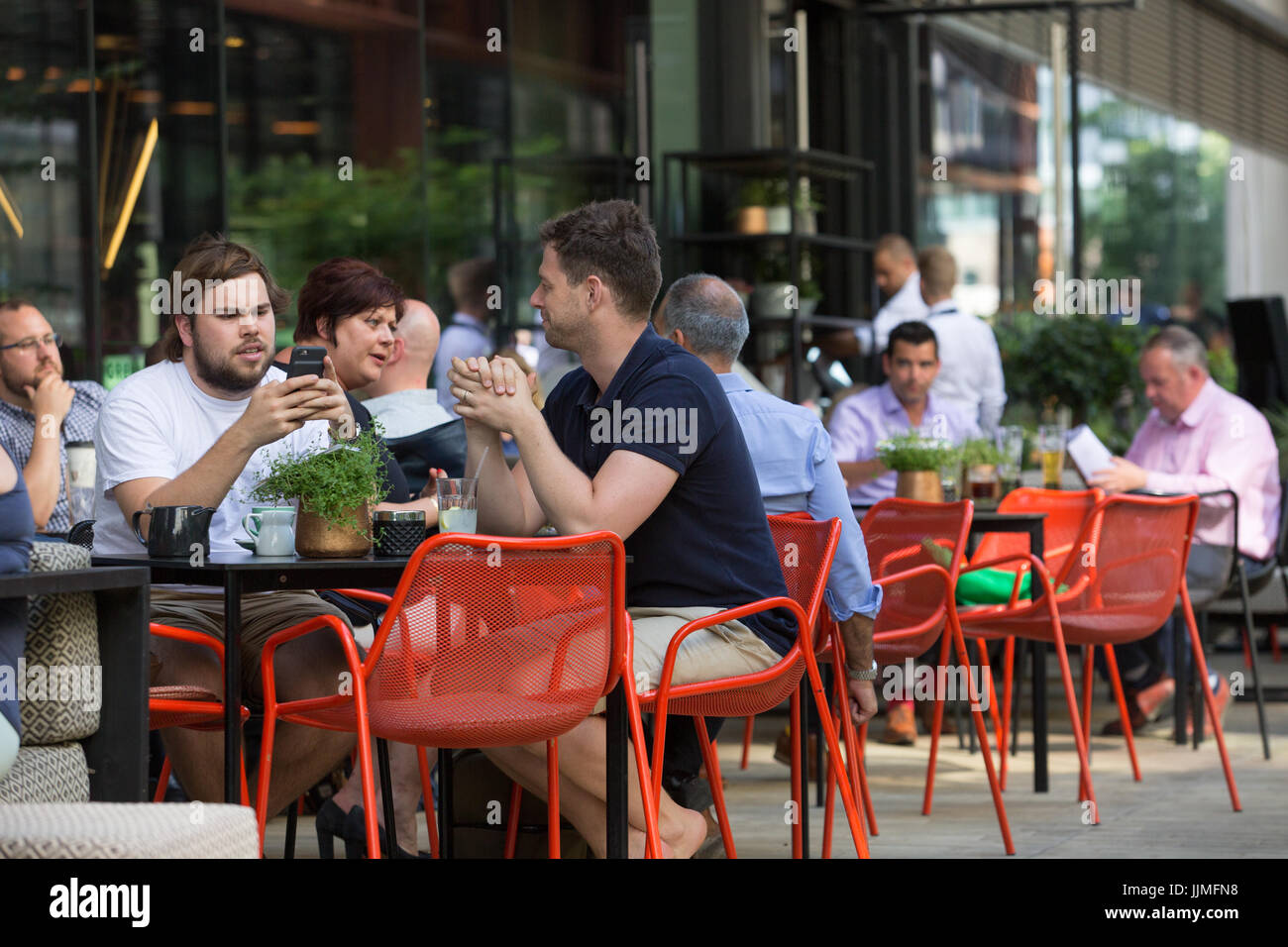 Lunch in the modern newly regenerated area of King's Cross, London