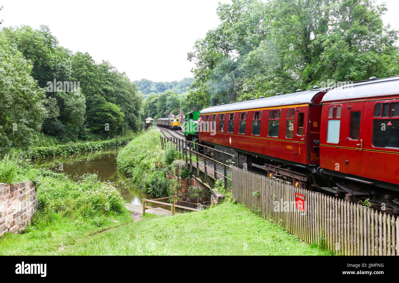 The Churnet Valley Railway at Consall is a preserved standard gauge heritage railway to the east of Stoke-on-Trent in Staffordshire Stock Photo