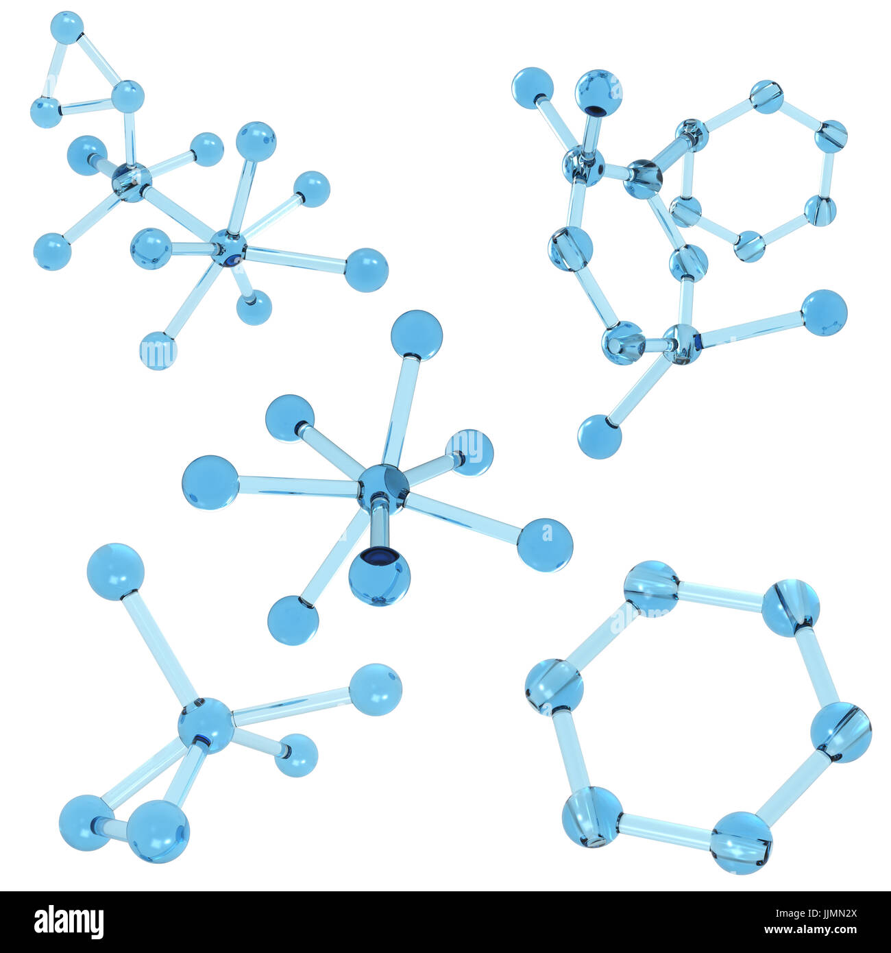 3d rendering blue molecule structure isolated on white Stock Photo - Alamy
