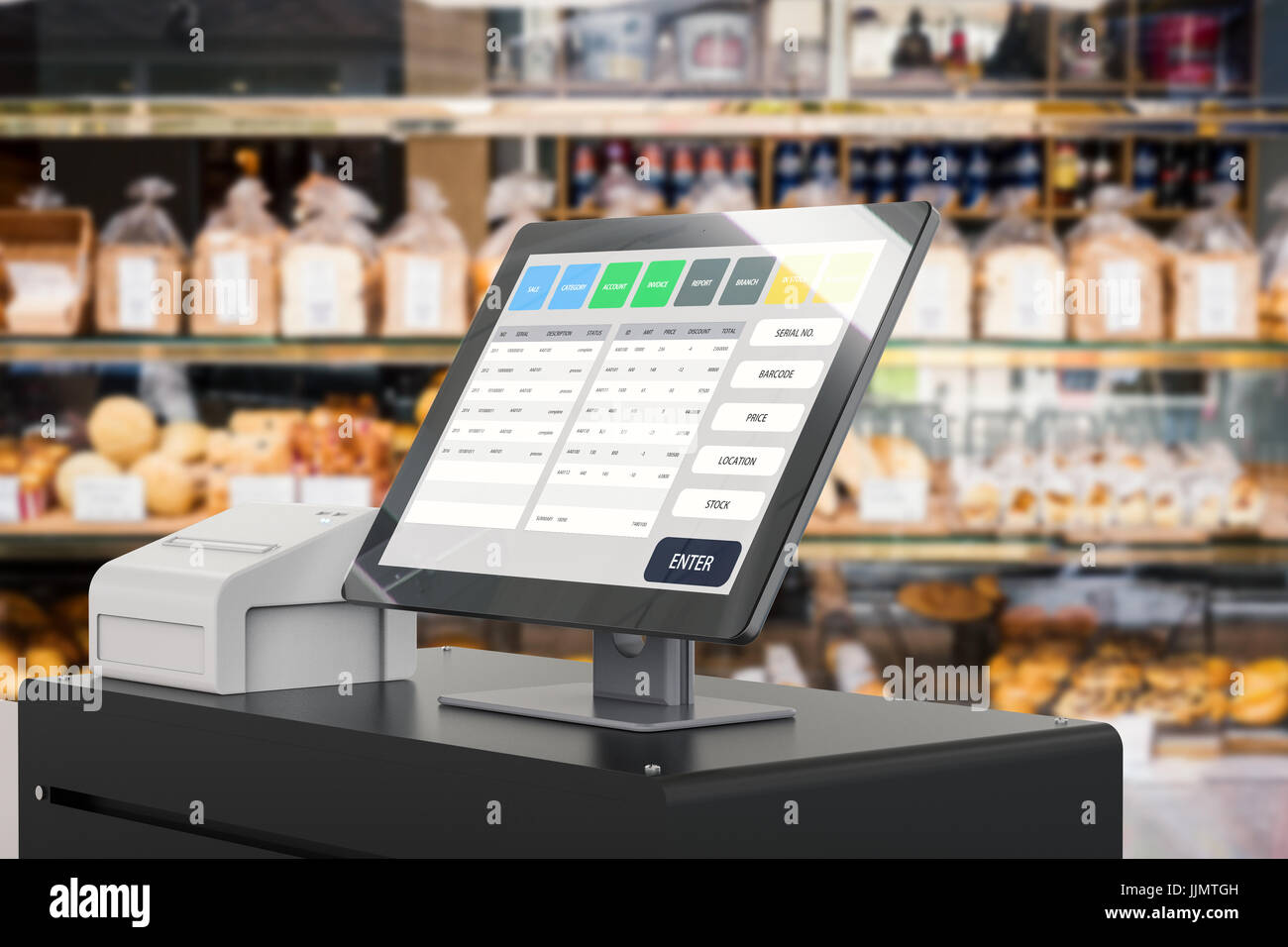 3d rendering point of sale system for store management Stock Photo Alamy