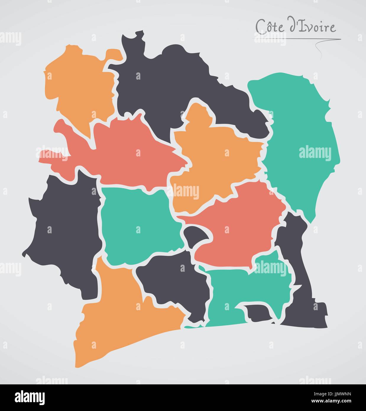 Ivory Coast Tribes Map Ivory Coast Map With States And Modern Round Shapes Stock Vector Image &  Art - Alamy Ivory Coast Tribes Map Ivory Coast Map With States And Modern Round Shapes Stock Vector Image &  Art - Alamy