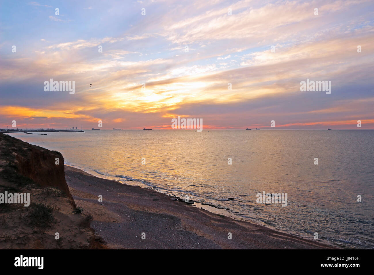 landscape sea. Israel. Ashkelon. Stock Photo