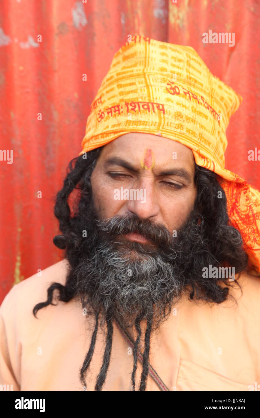 Indian Baba, Swami, Sadhu, Holy Man and Pilgrim, Saddhu in front of ...