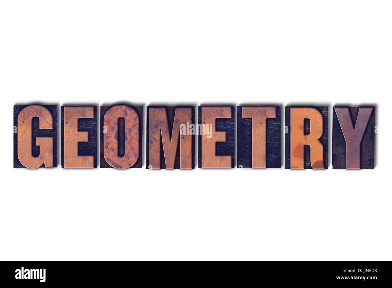 The word Geometry concept and theme written in vintage wooden