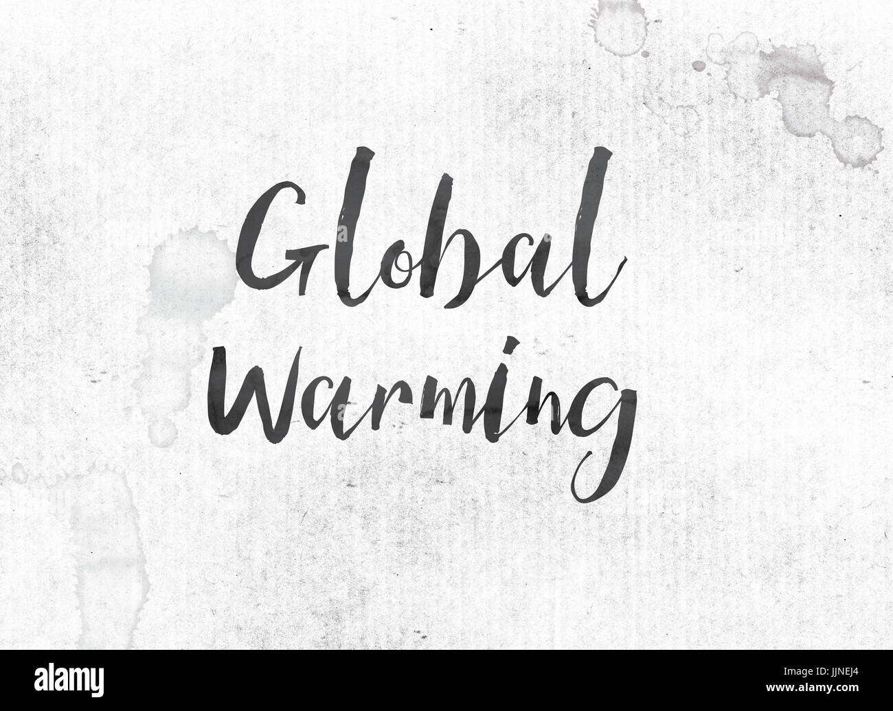 The Words Global Warming Concept And Theme Painted In Black Ink On A Watercolor Wash Background Stock Photo Alamy