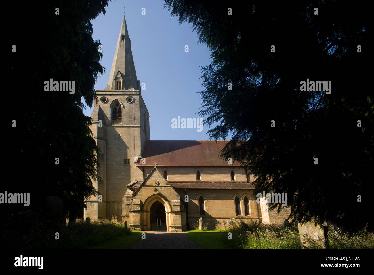 St Mary Magdalene church, Mitford, Northumberland Stock Photo