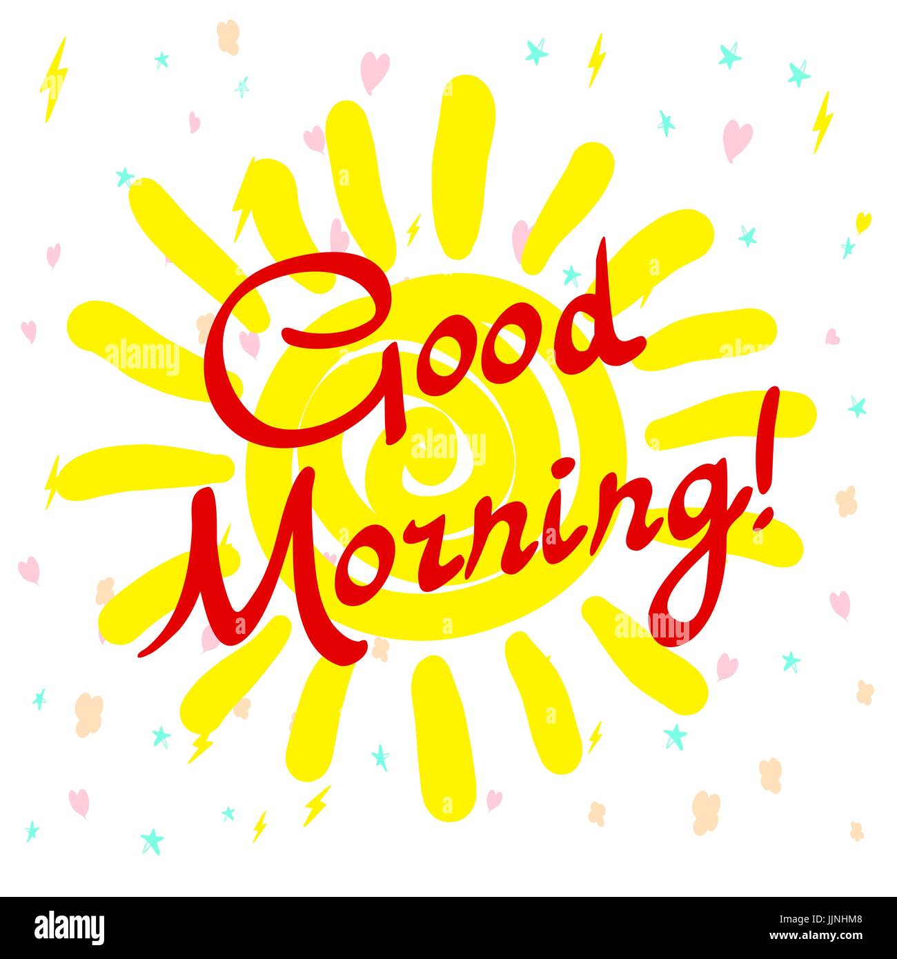 Good morning my sunshine. Handdrawn typographic design, calligraphic