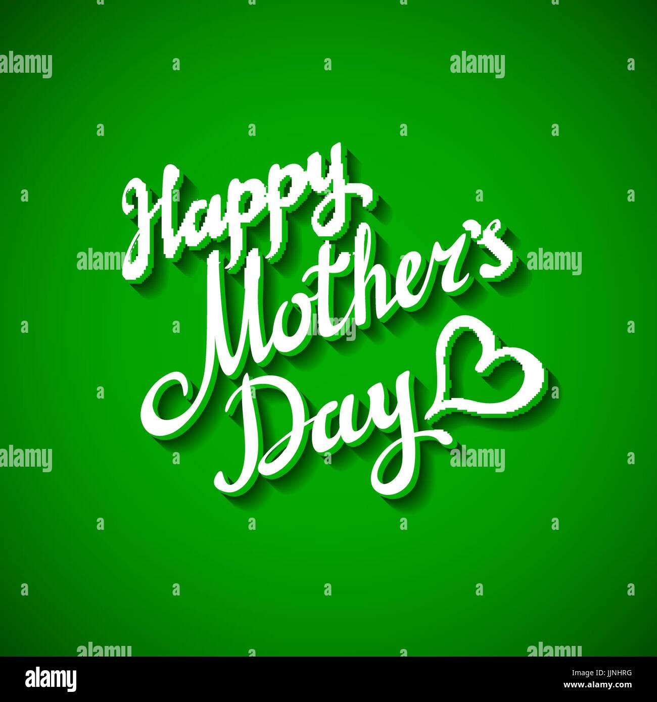 Happy mother day inscription cut isolated on bright green background art Stock Vector