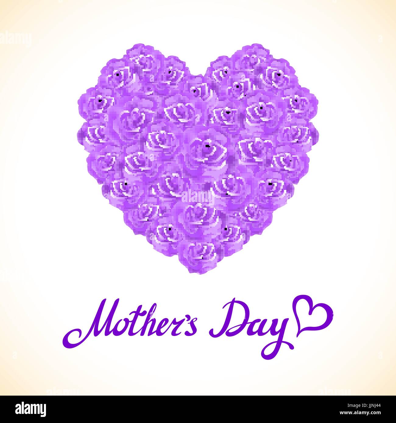 mother Day Heart Made of violet Roses. bouquet of violet roses heart ...