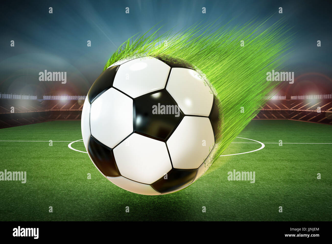 3d rendering soccer ball with motion line Stock Photo - Alamy