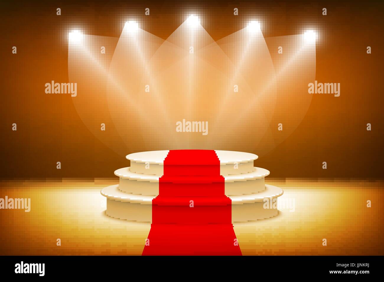 3d Illuminated stage podium for award ceremony vector illustration art ...