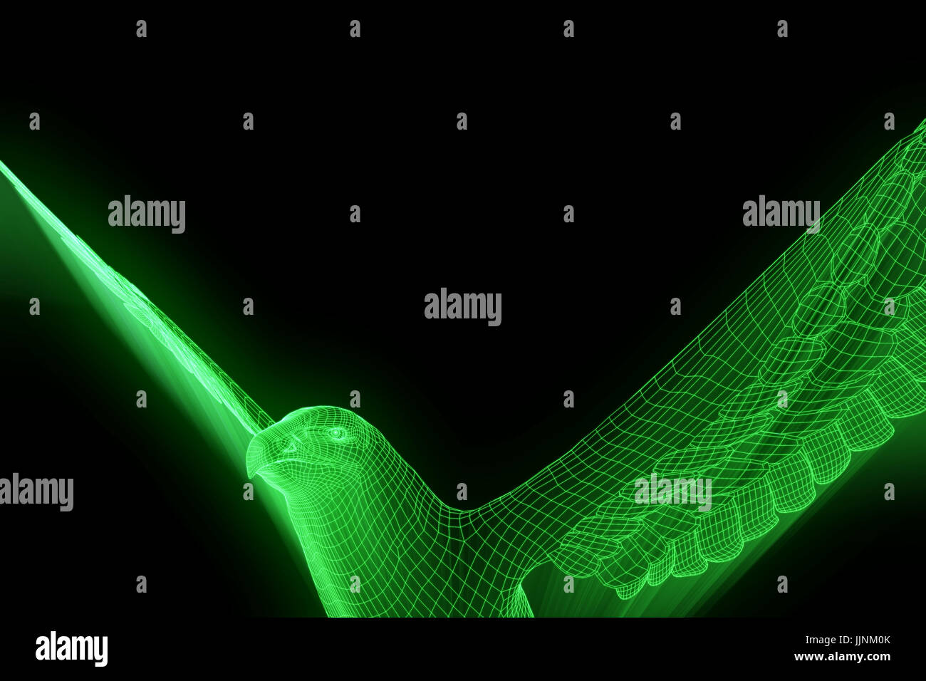 Eagle in Hologram Wireframe Style. Nice 3D Rendering Stock Photo - Alamy