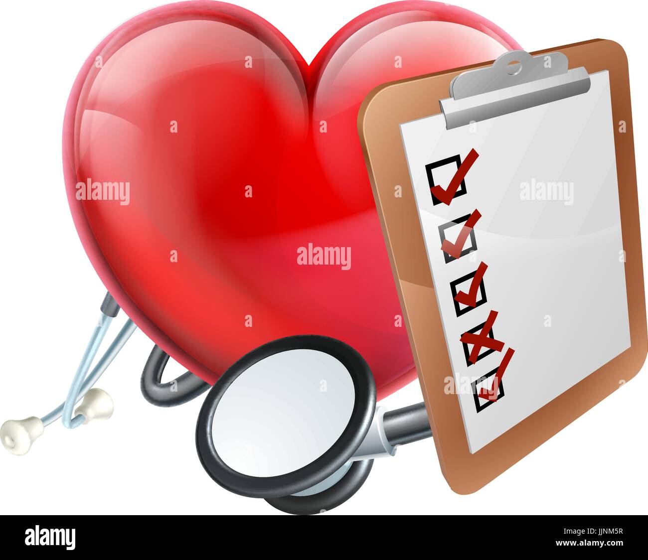 Heart Stethoscope Clipboard Medical Concept Stock Vector