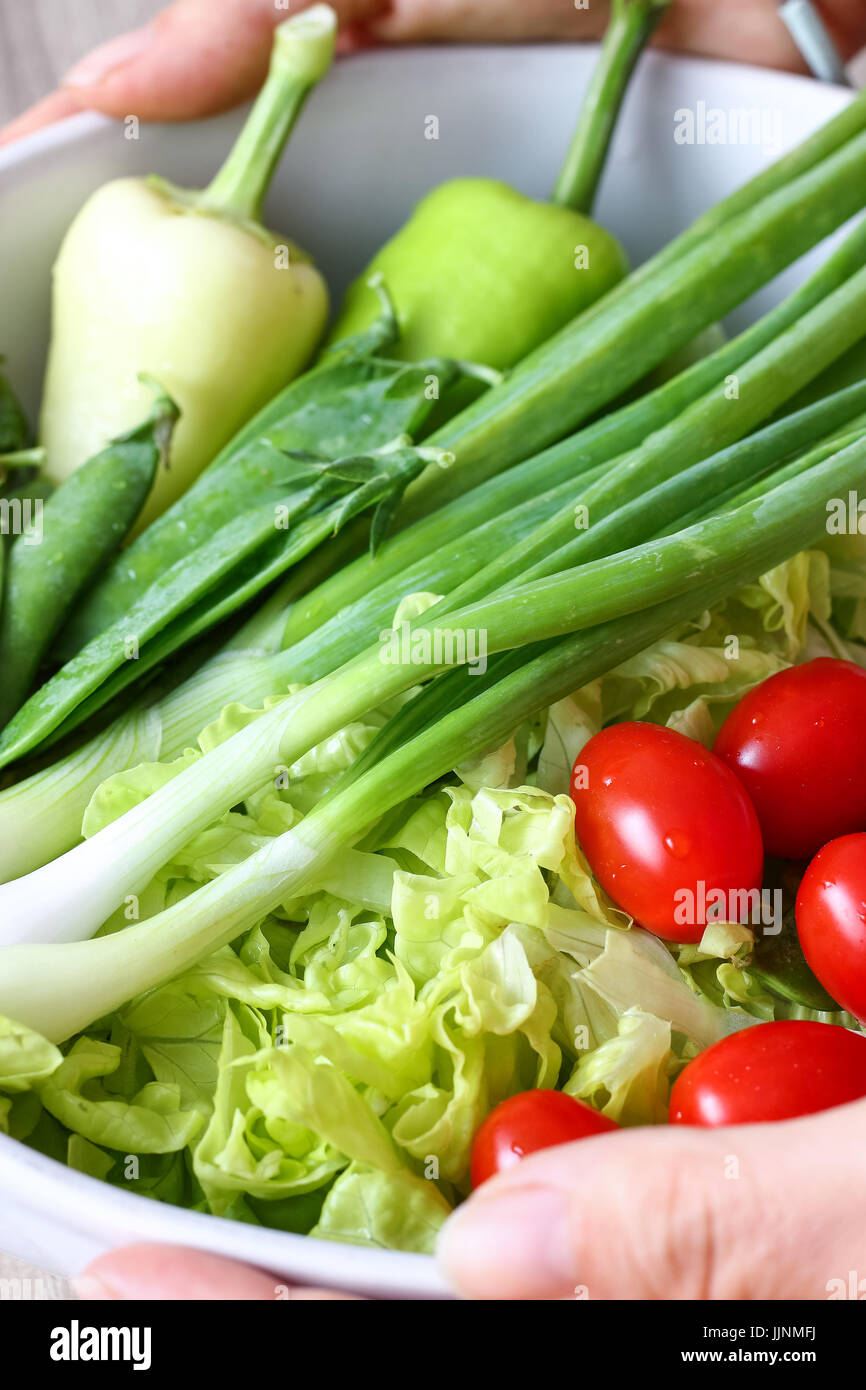 Green Salad Ingredients Stock Photo Alamy