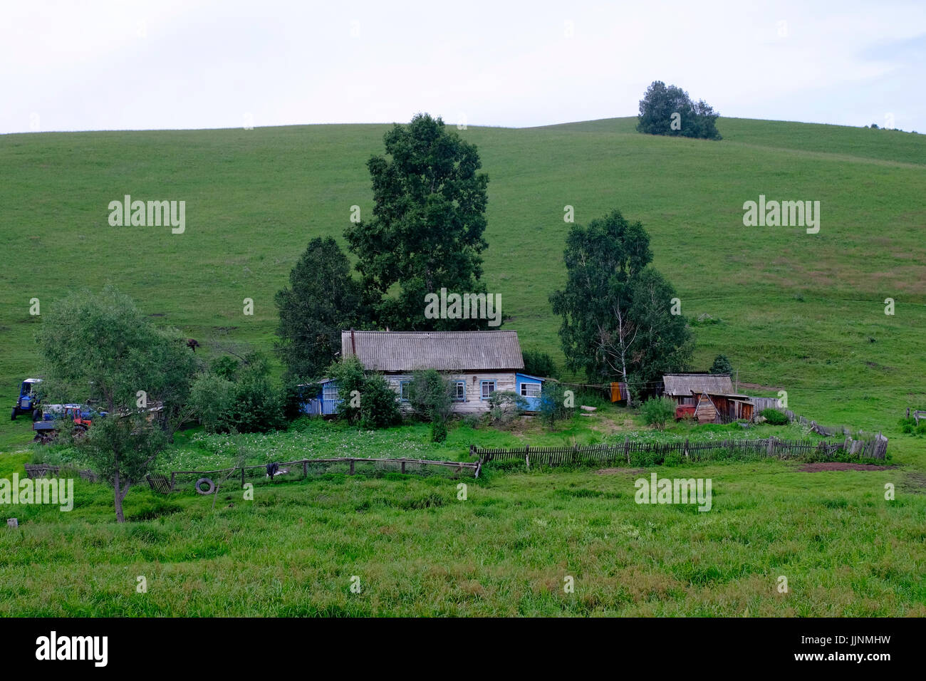 A typical rural farm in Soloneshenskiy district in Altai Krai a region ...