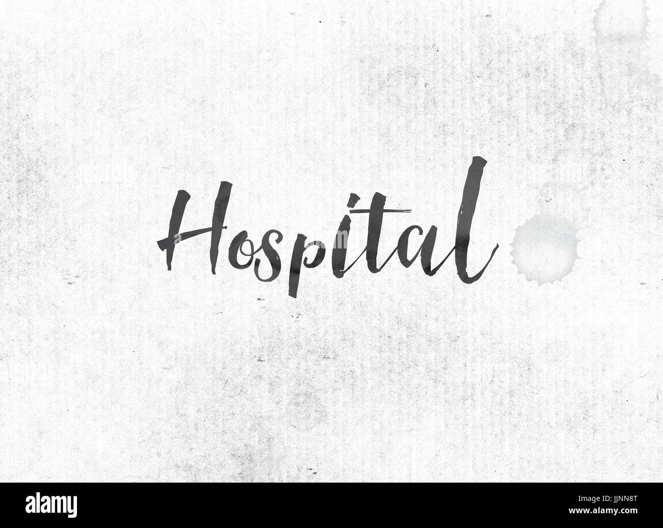The word Hospital concept and theme painted in black ink on a