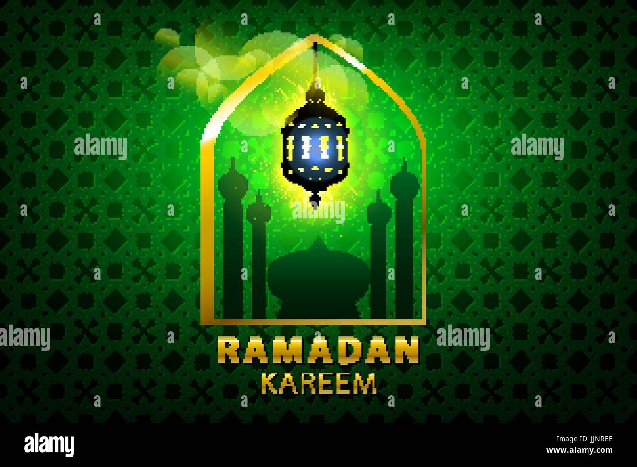 Poster Banner Or Flyer Design With Silhouette Of Mosque On Shiny