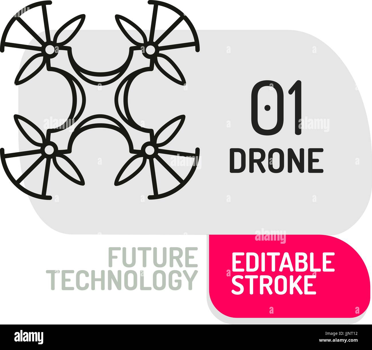 Flying drone icons. Thin line Icon of Future Technology. Vector ...
