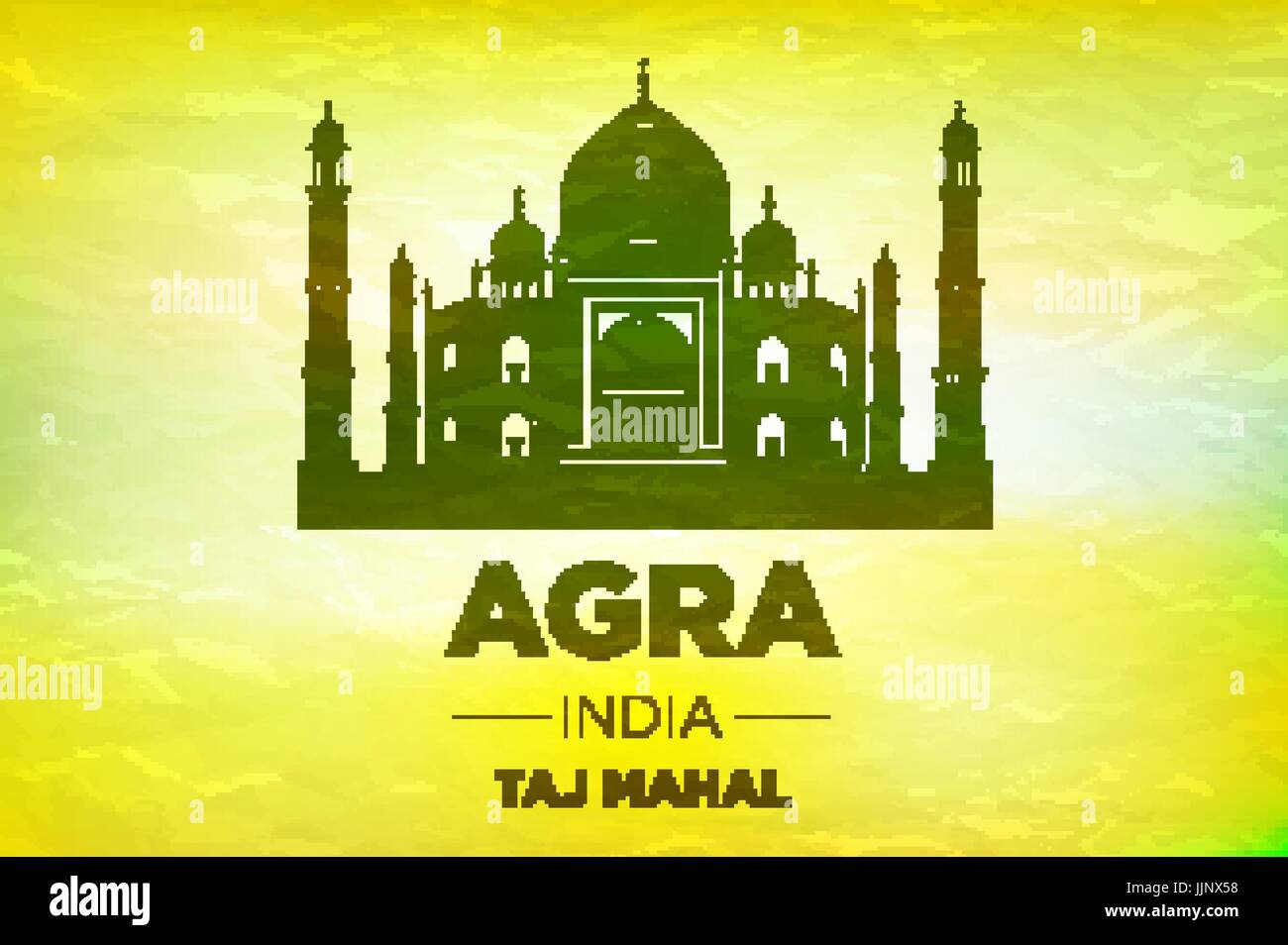Taj Mahal India Seven Wonders Concept vector art Stock Vector