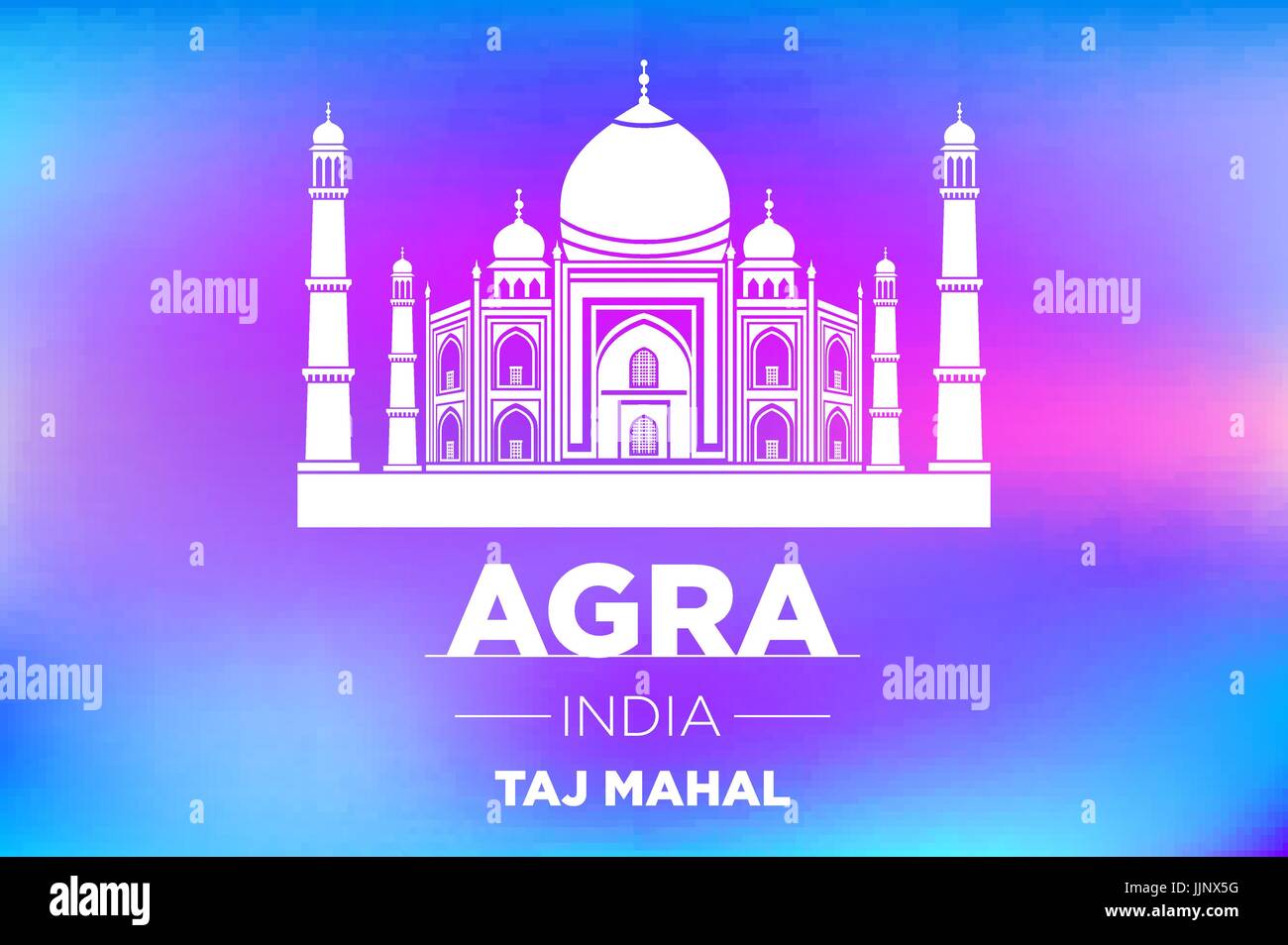 agra Taj Mahal india vector blue background art Stock Vector Image ...