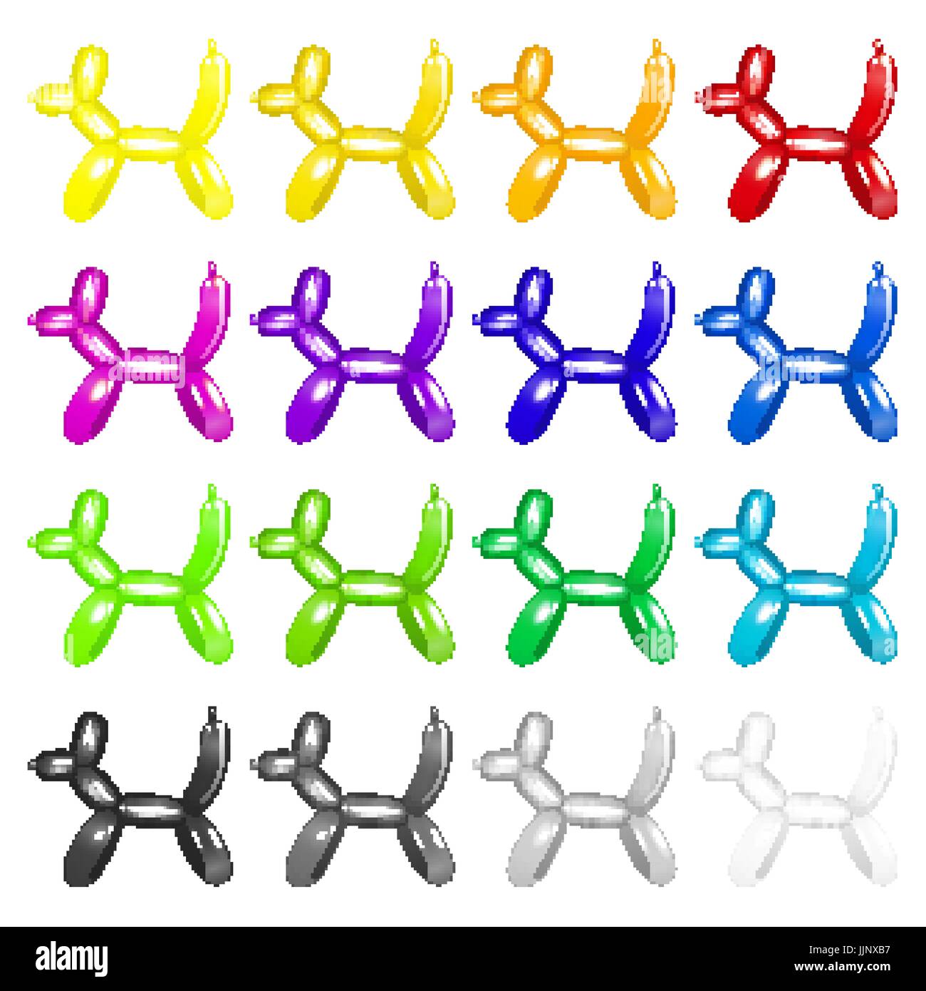 set dog balloon arts on a white background color full vector art Stock ...