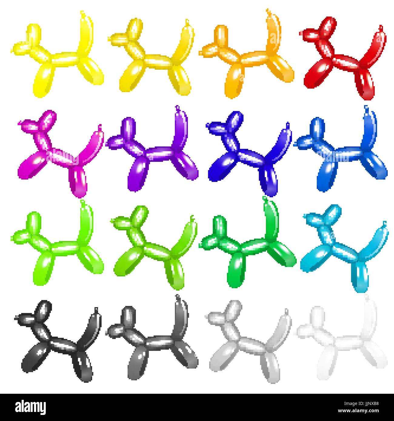 set dog balloon arts on a white background color full vector art Stock ...