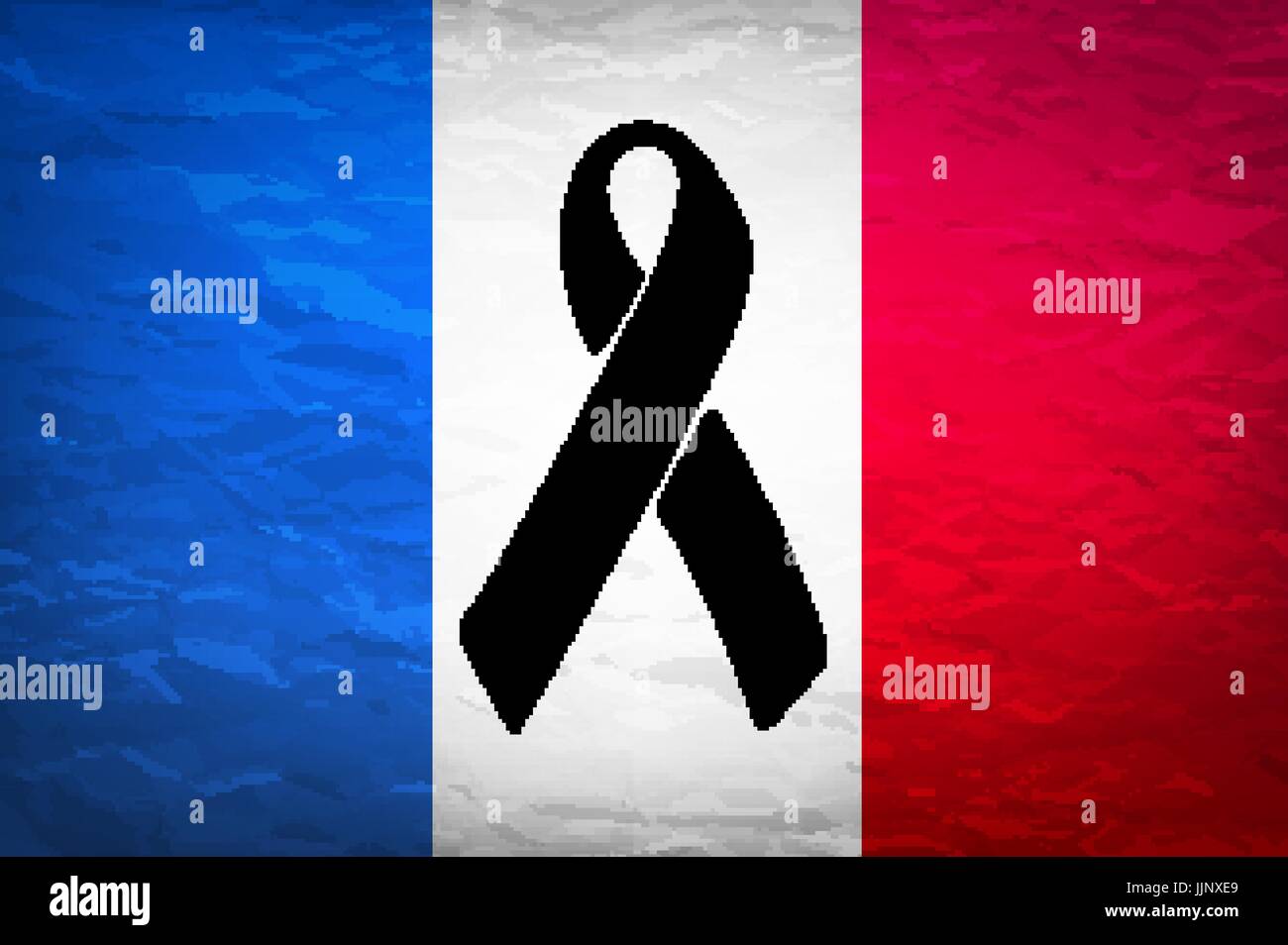 black mourning ribbon on a flag of France vector art Stock Vector Image ...