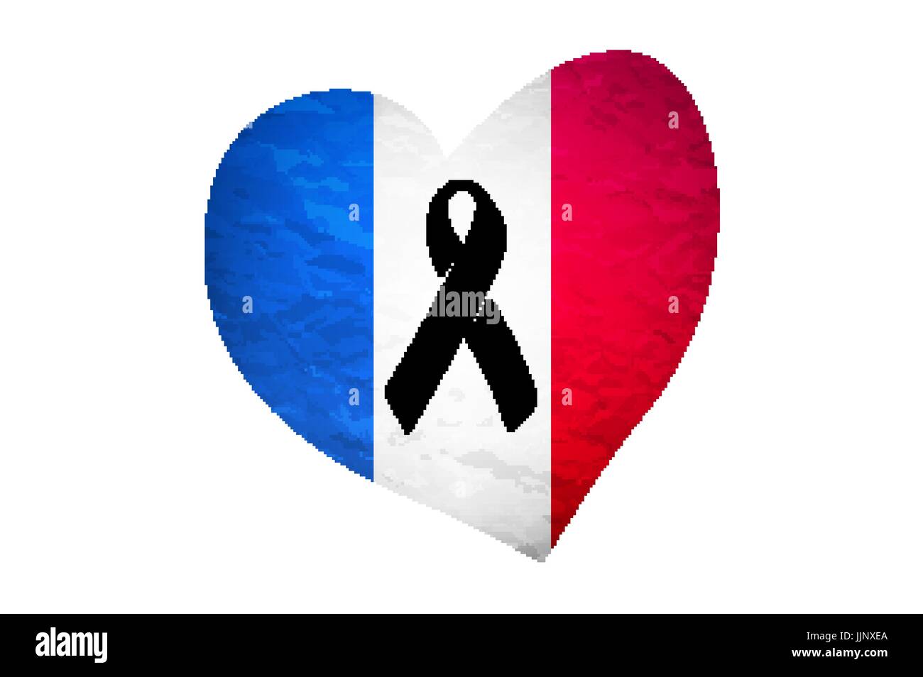 black mourning ribbon on a flag of France vector art Stock Vector Image ...