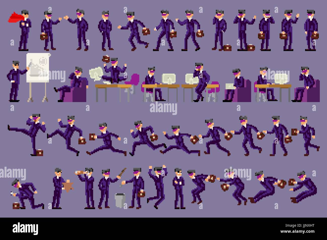 Large vector set of businessman character poses, gestures and actions ...