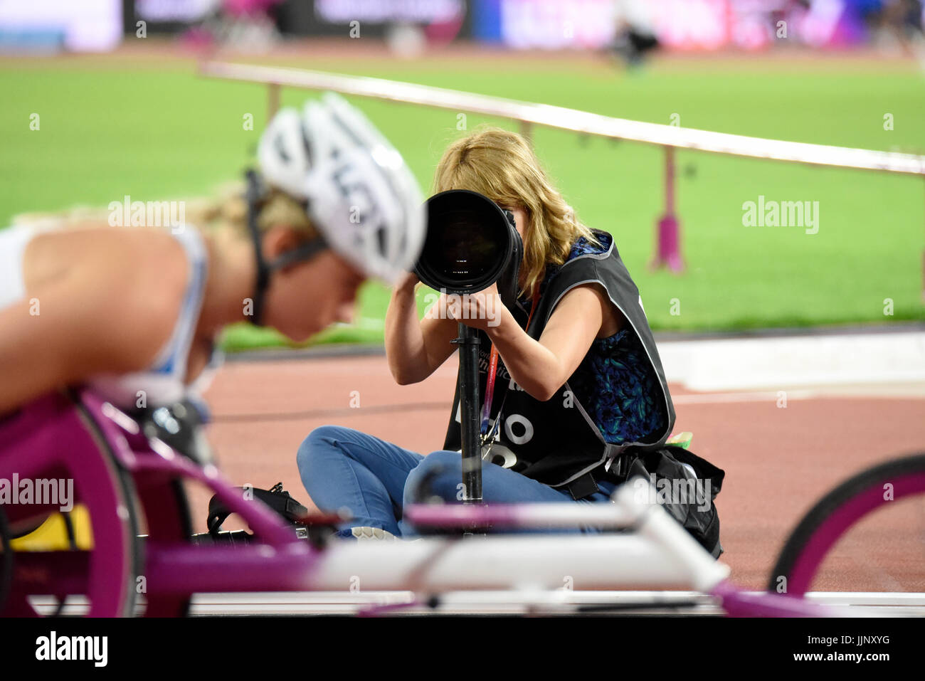 Samantha Kinghorn competing at the World Para Athletics Championships in the London Olympic Stadium, London, 2017. T53 final Stock Photo