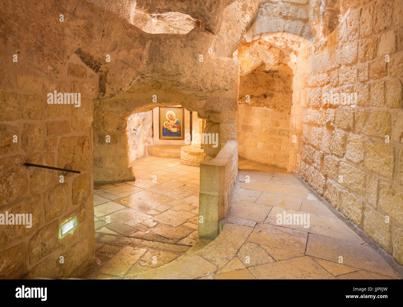 BETHLEHEM, ISRAEL - MARCH 6, 2015: The cave of 'Milk Grotto' chapel. Stock Photo