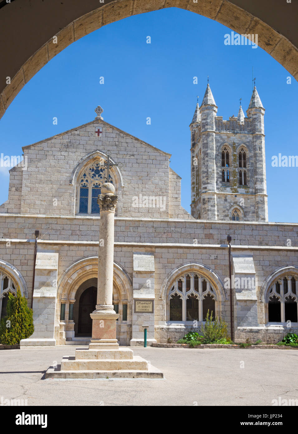 Jerusalem - The atrium of st. George anglicans church from end of 19. cent. Stock Photo