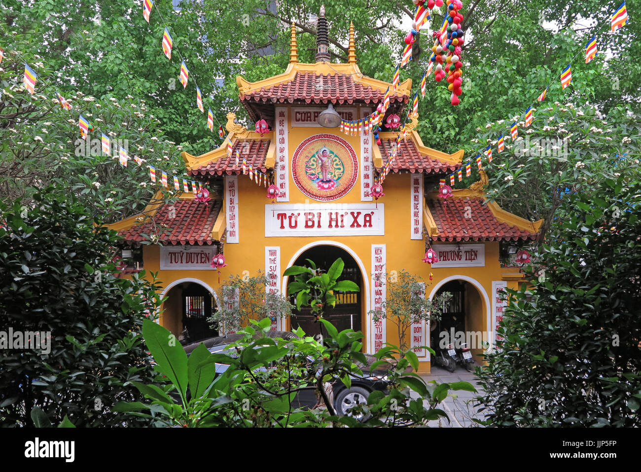 Small Buddhist temple central Hanoi, Vietnam. Stock Photo