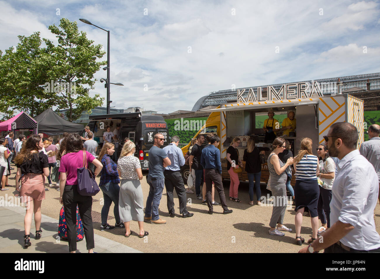 Kerb, a street food market just north of King's Cross Station Stock Photo