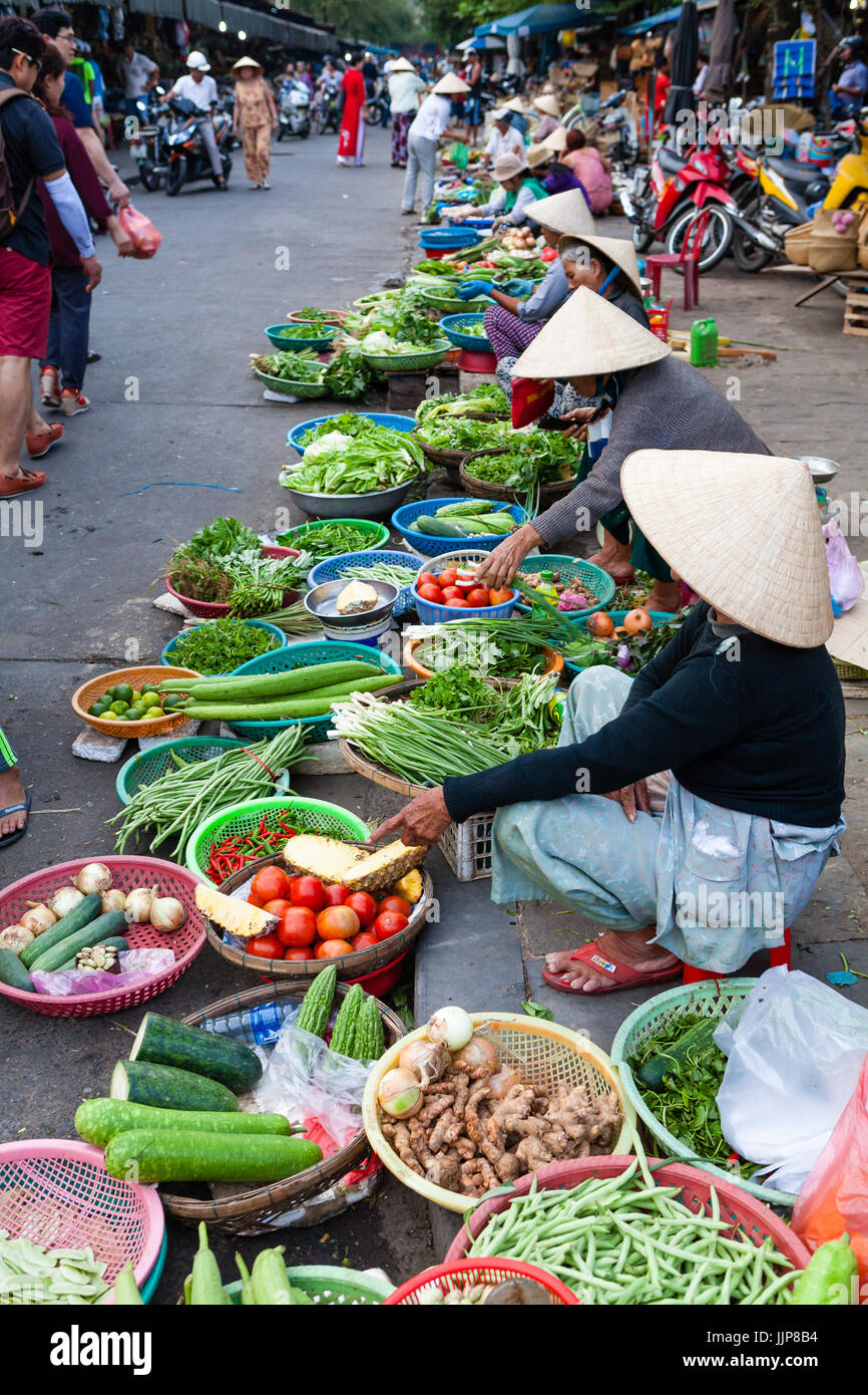 Hoi An, Vietnam - March 14, 2017: local food market Stock Photo