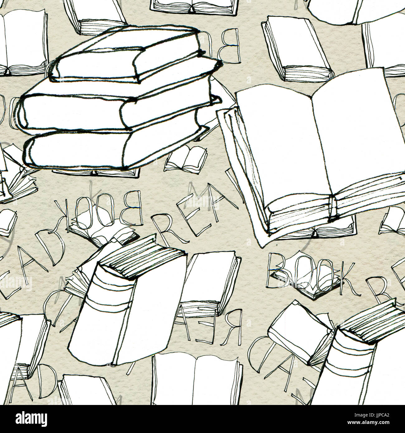 Seamless pattern with books Stock Photo - Alamy