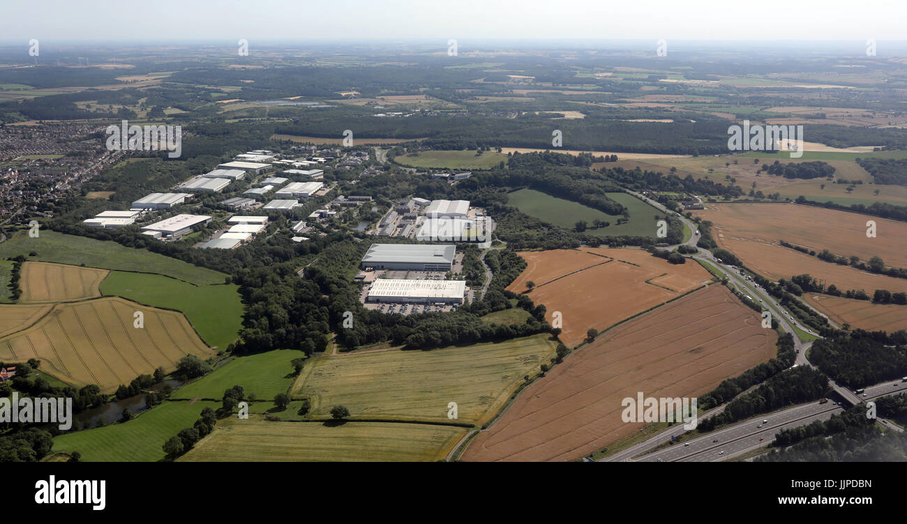 aerial view of Sherwood Park Business Park, Nottingham NG15, UK Stock