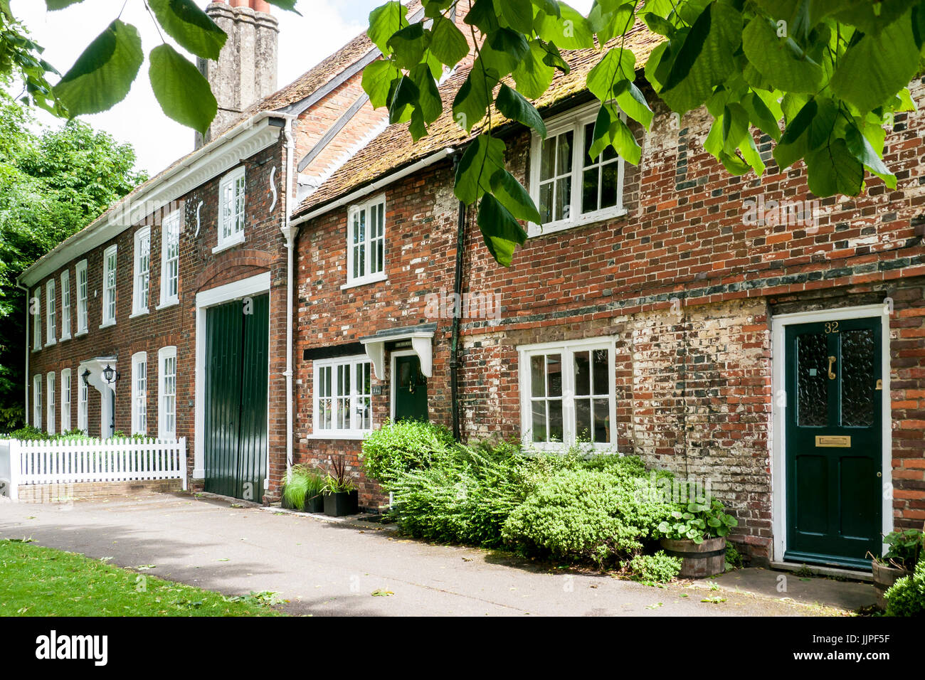 A row of classical terrace houses in the high street of