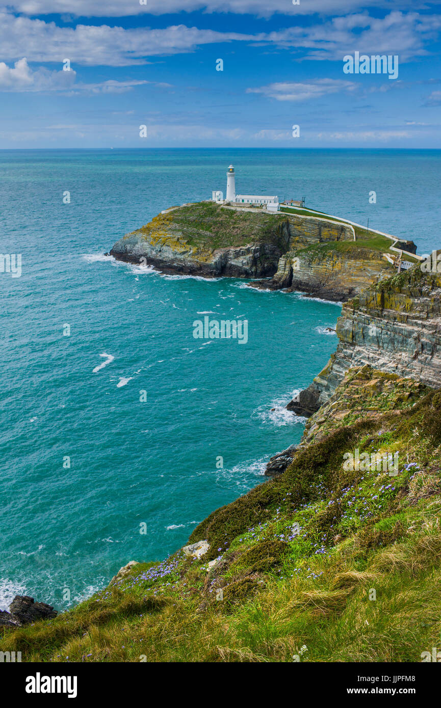 South Stack is an island situated just off Holy Island on the North West coast of Anglesey. Stock Photo