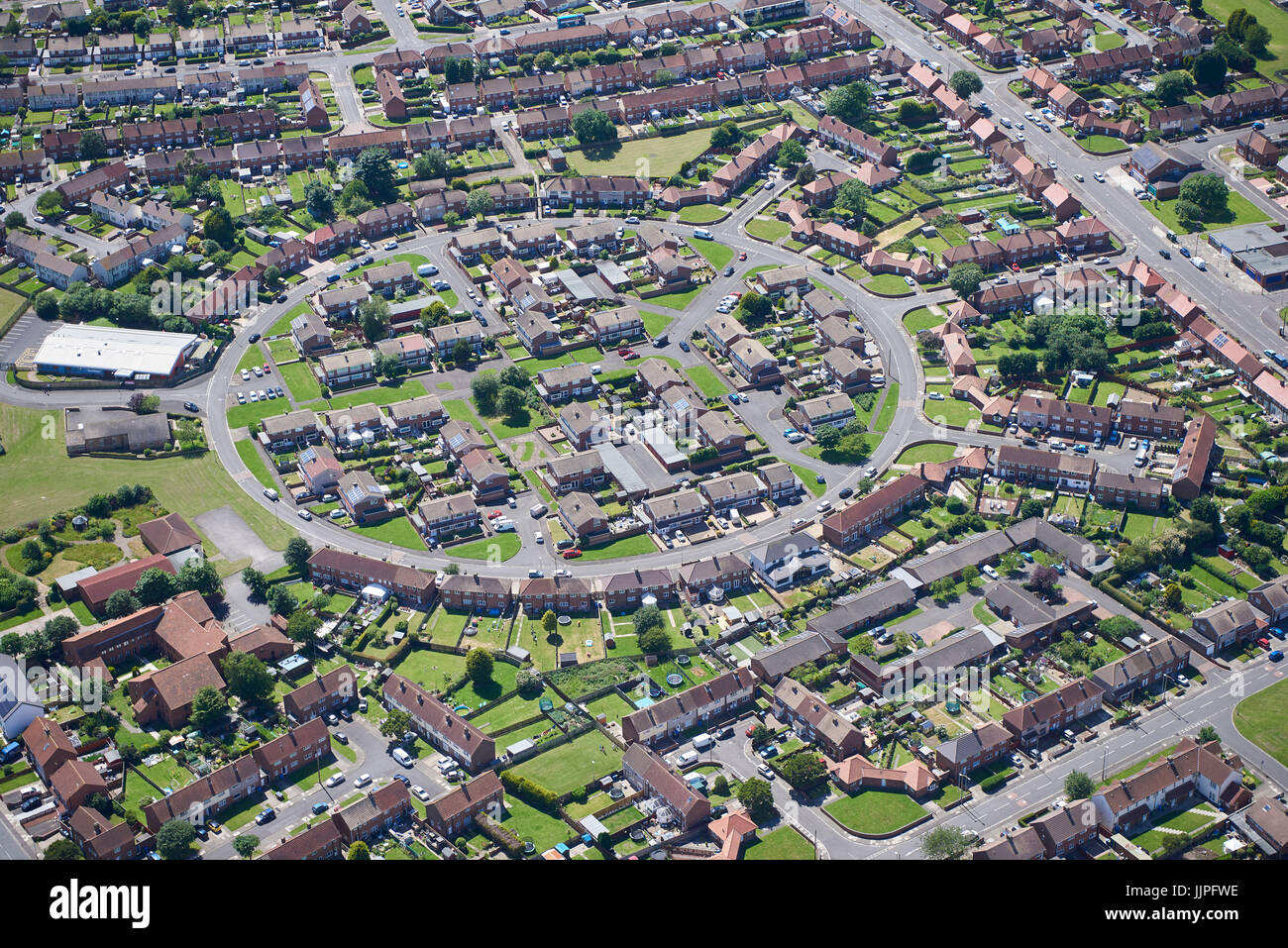 An aerial view of Housing Estate, Blyth, North East England, UK Stock Photo Alamy
